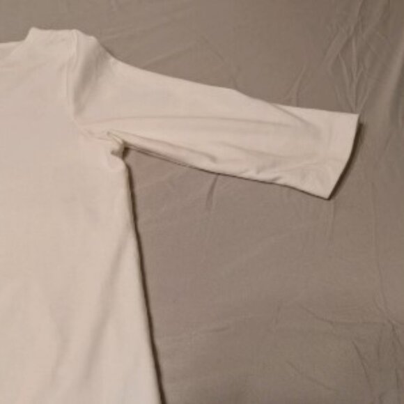 Bryn Walker Top Womens S White Modal Blend Oversized 3/4 Cropped Sleeves Shirt - Picture 2 of 8